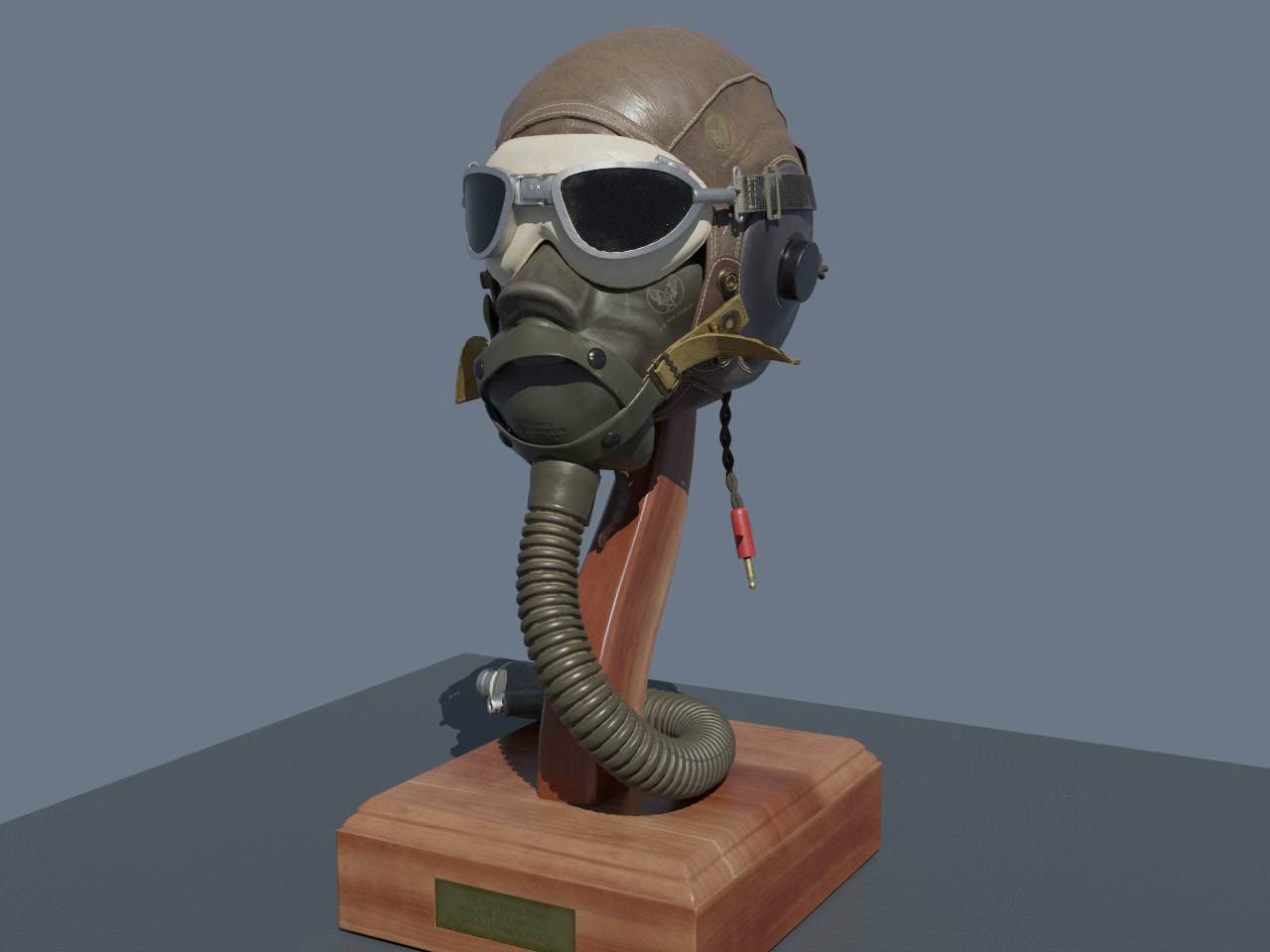 CC0 Flight Helmet rendered in Amoris with Metal path tracing and its authored PBR material maps